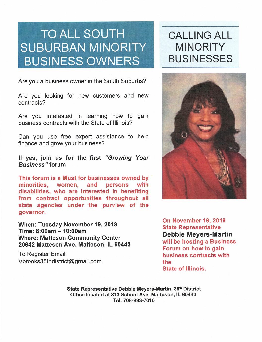 “Minority Business Forum: Business Contracts with The State of Illinois”