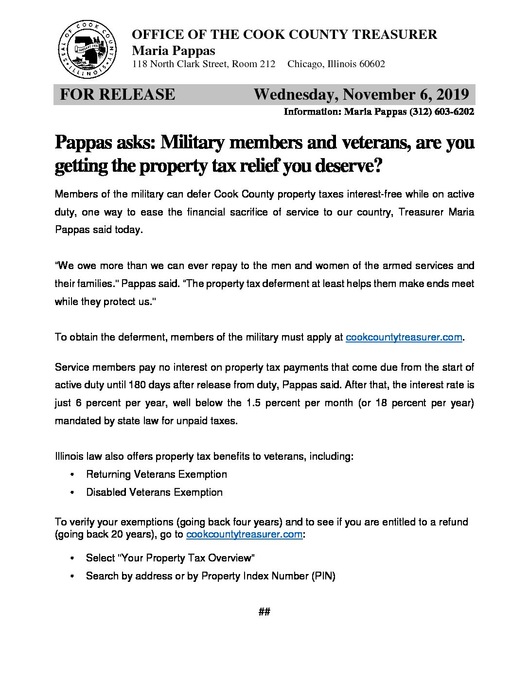 Property Tax Relief For Military Members