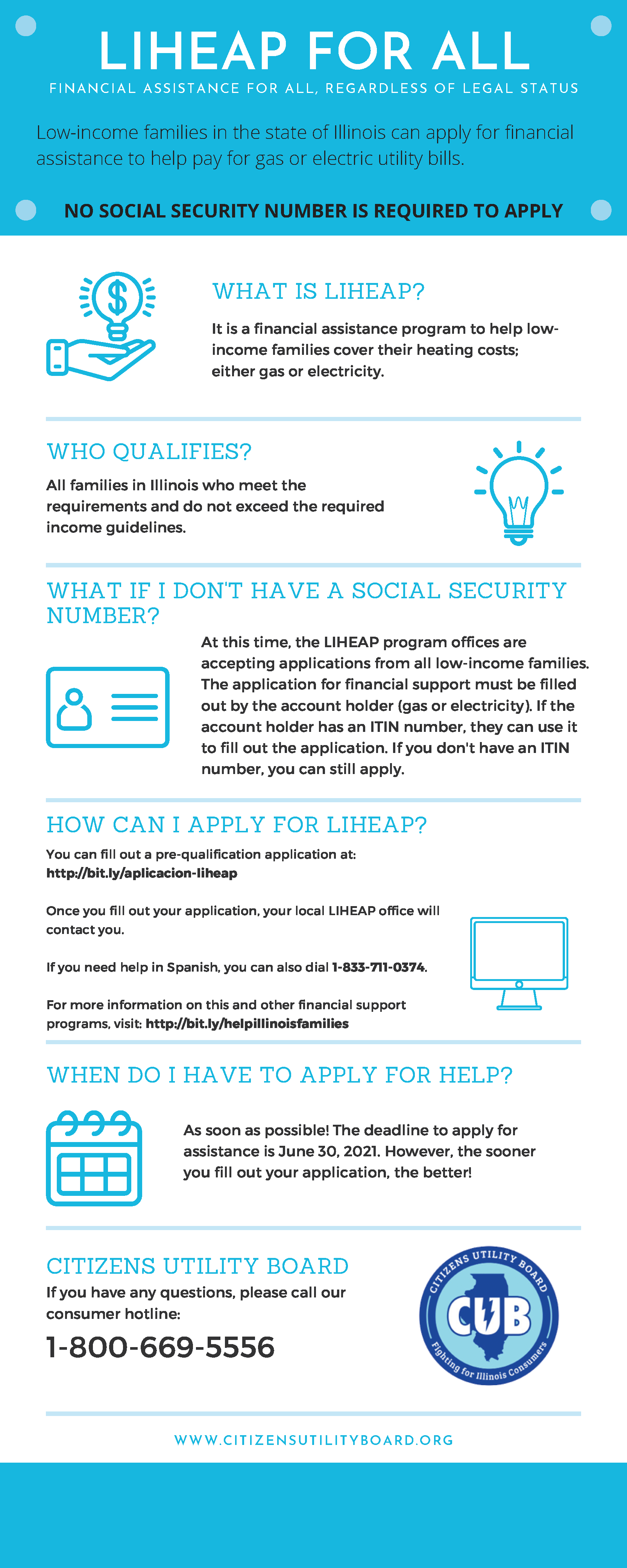 Financial assistance for utility bills available through June 30 to low-income families in Illinois