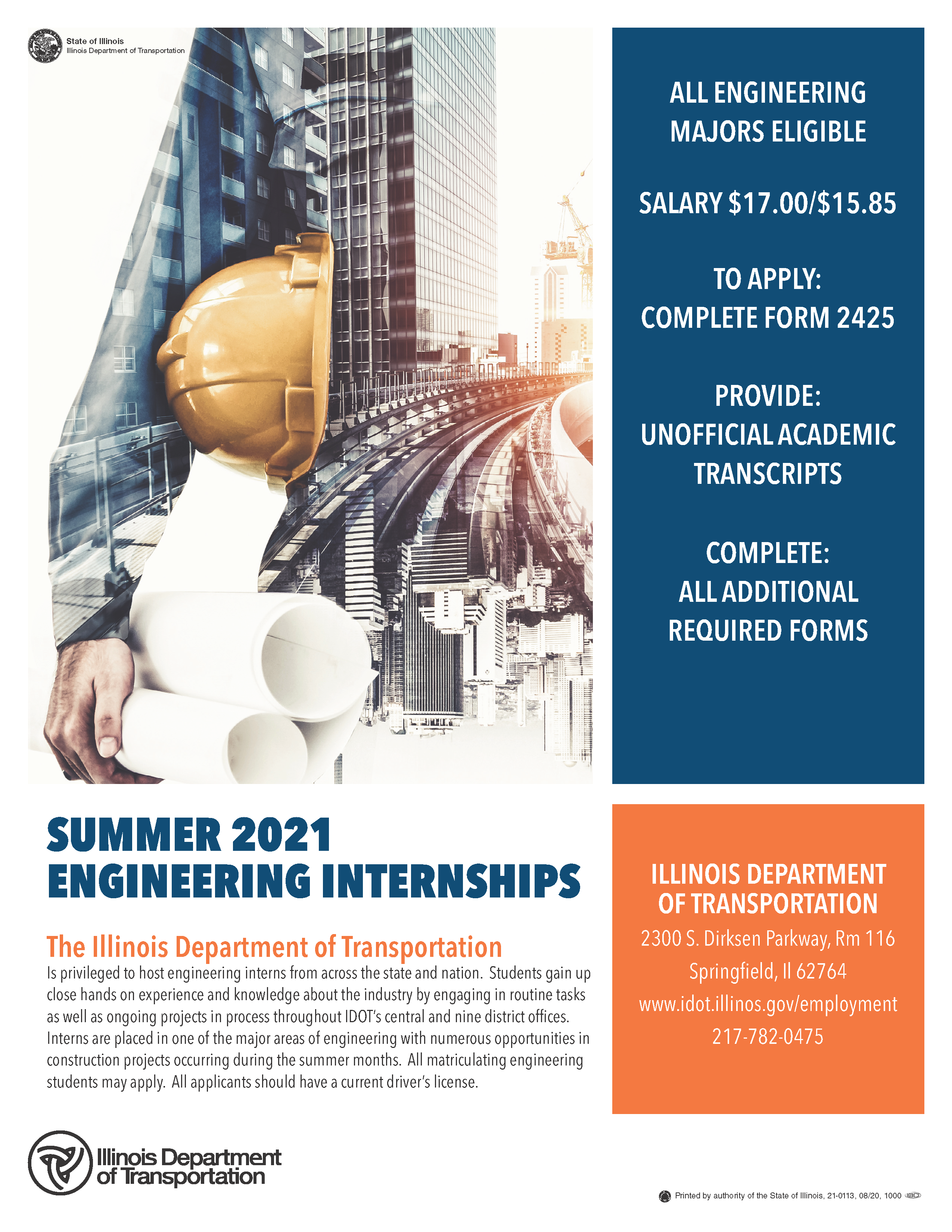 135 Engineering Internships at Illinois Department of Transportation!