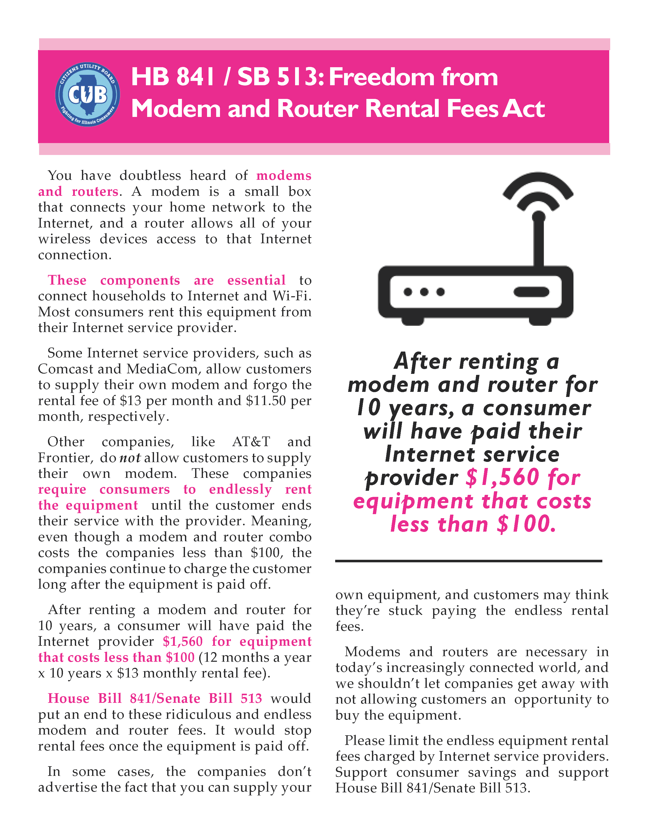 Freedom from Modem/Router Rental Fees Act